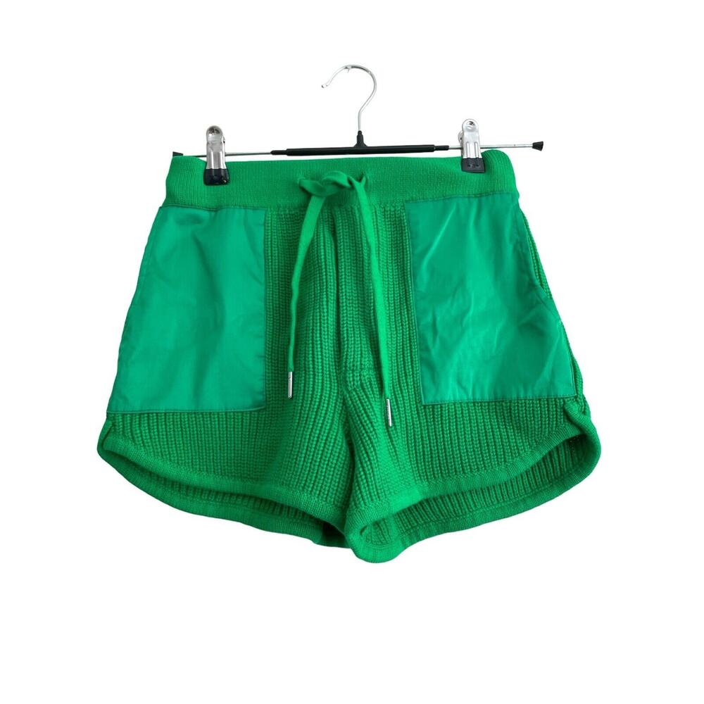 SER.O.YA Uma Knit Shorts Women Size XXS Kelly Green‎ Pull On Cotton Pockets NWT